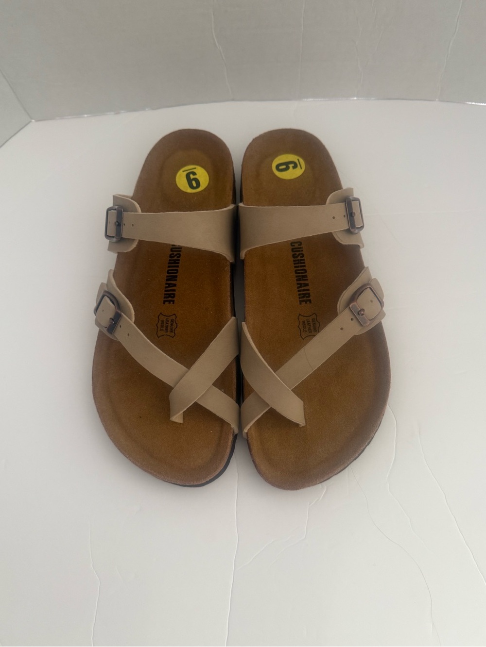 Brand New Cushionaire Women's Tan Adjustable Buckle Sandals
